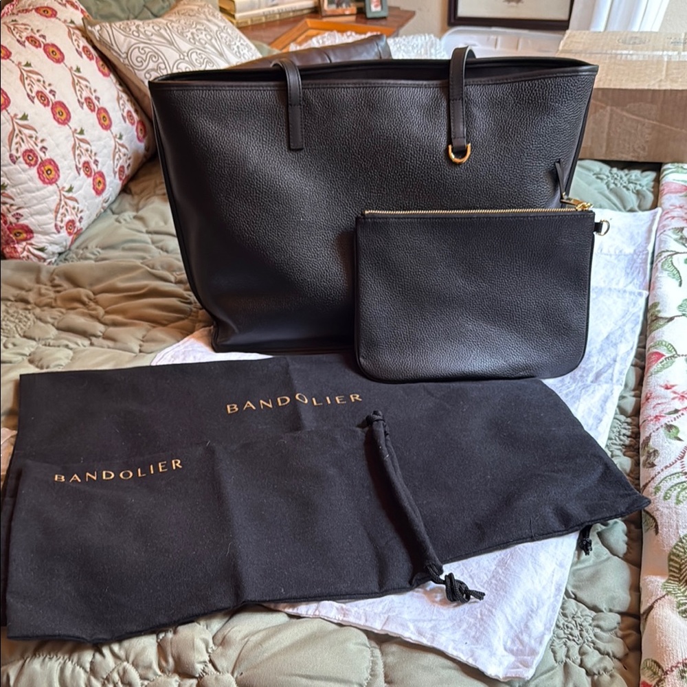 Bandolier Classic Black Tote with Pouch